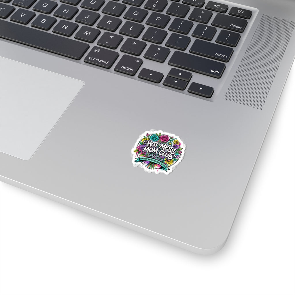 Hot Mess Mom Club Sticker | Mother's Day Minimal Typographic Mom Identity