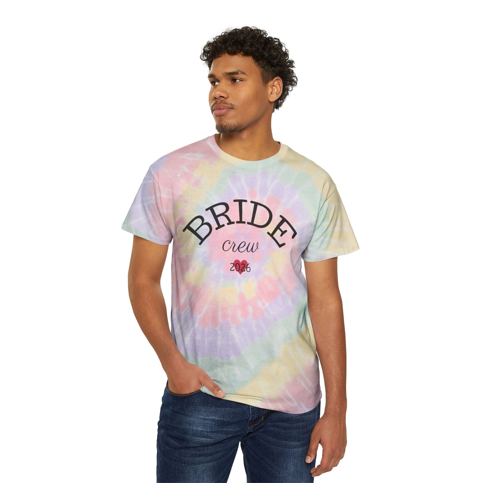 Bride Crew Tie-Dye Tee — Pastel Spiral Bachelorette Shirt