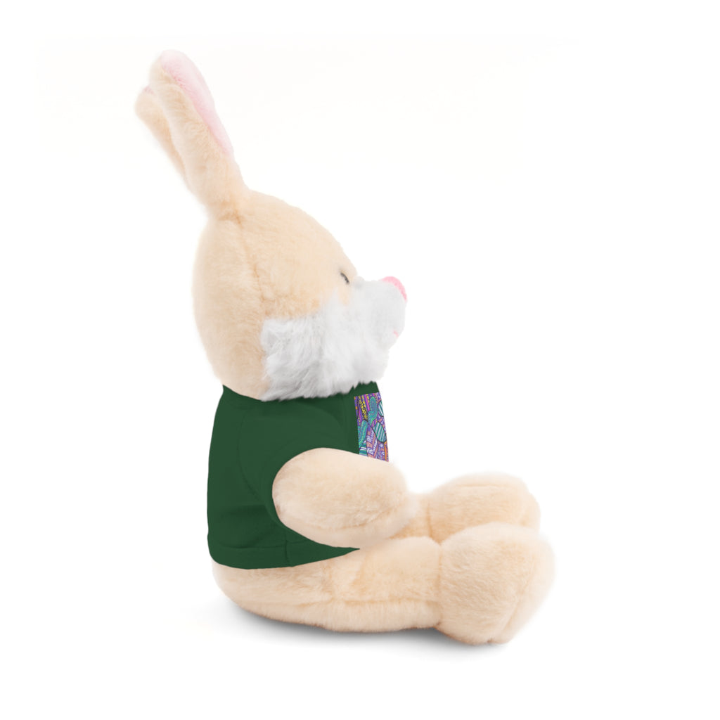 Spring Easter stuffed animal with printed tee