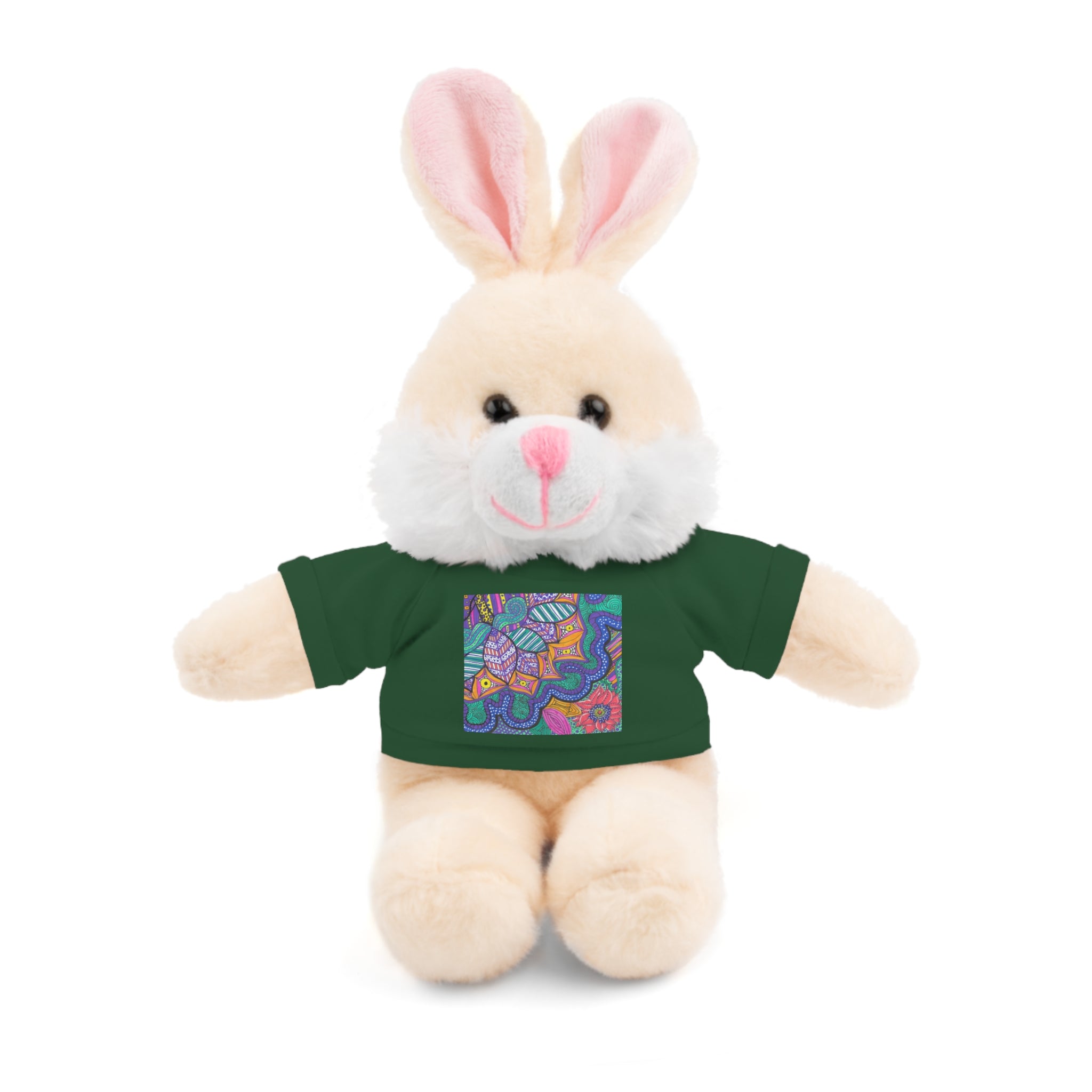 Spring Easter stuffed animal with printed tee