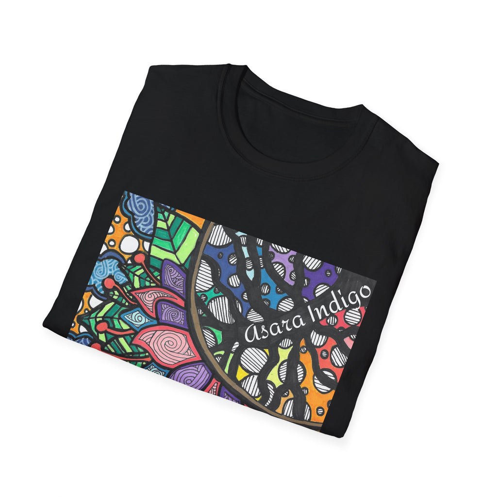 Mandala Floral Tee — Colorful Boho Graphic T-Shirt with 'Algora Indico' Design