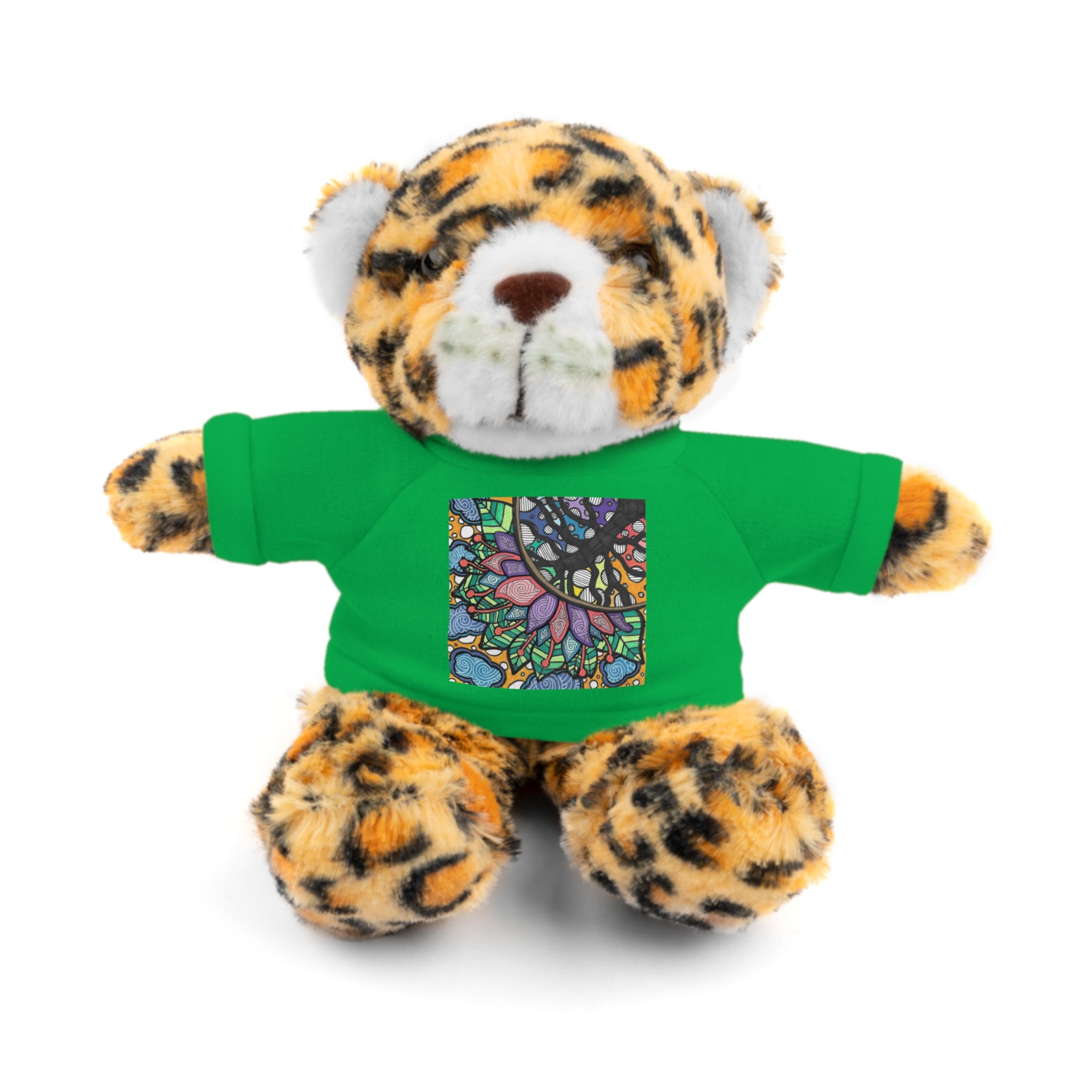 Colorful Tree of Growth stuffed animal with printed tee