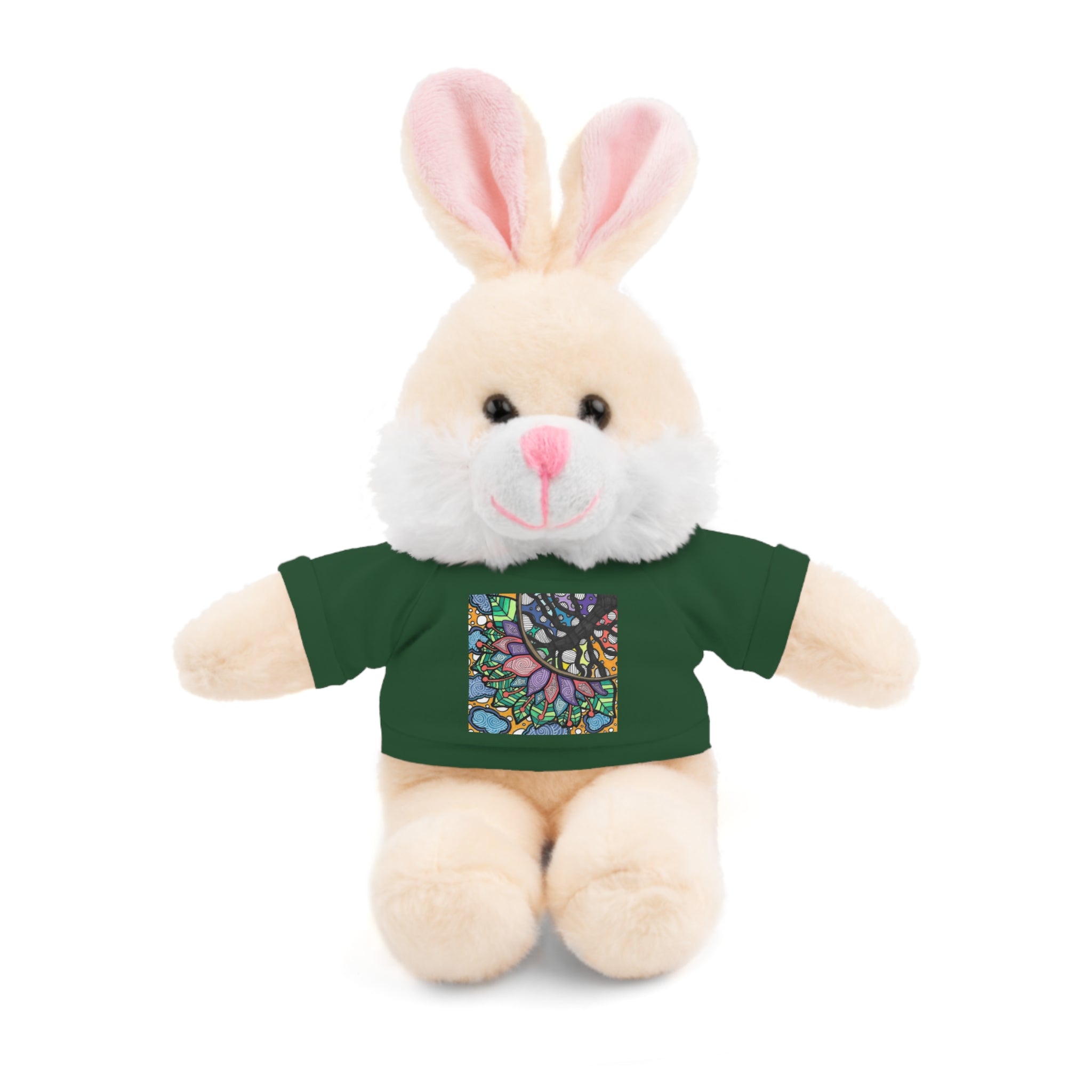 Colorful Tree of Growth stuffed animal with printed tee