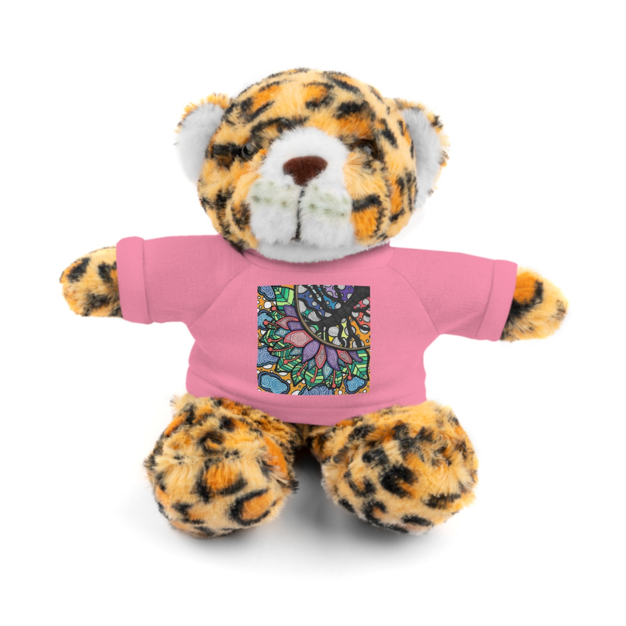 Colorful Tree of Growth stuffed animal with printed tee