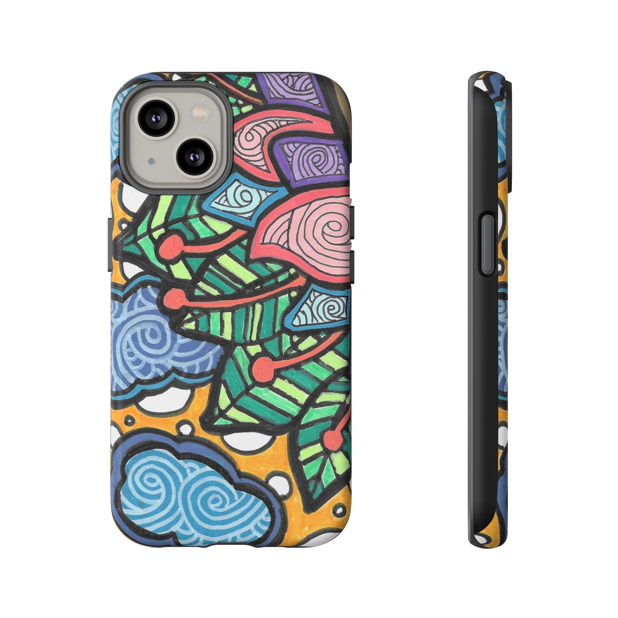 Hand drawn Floral Happy TOUGH Phone Case