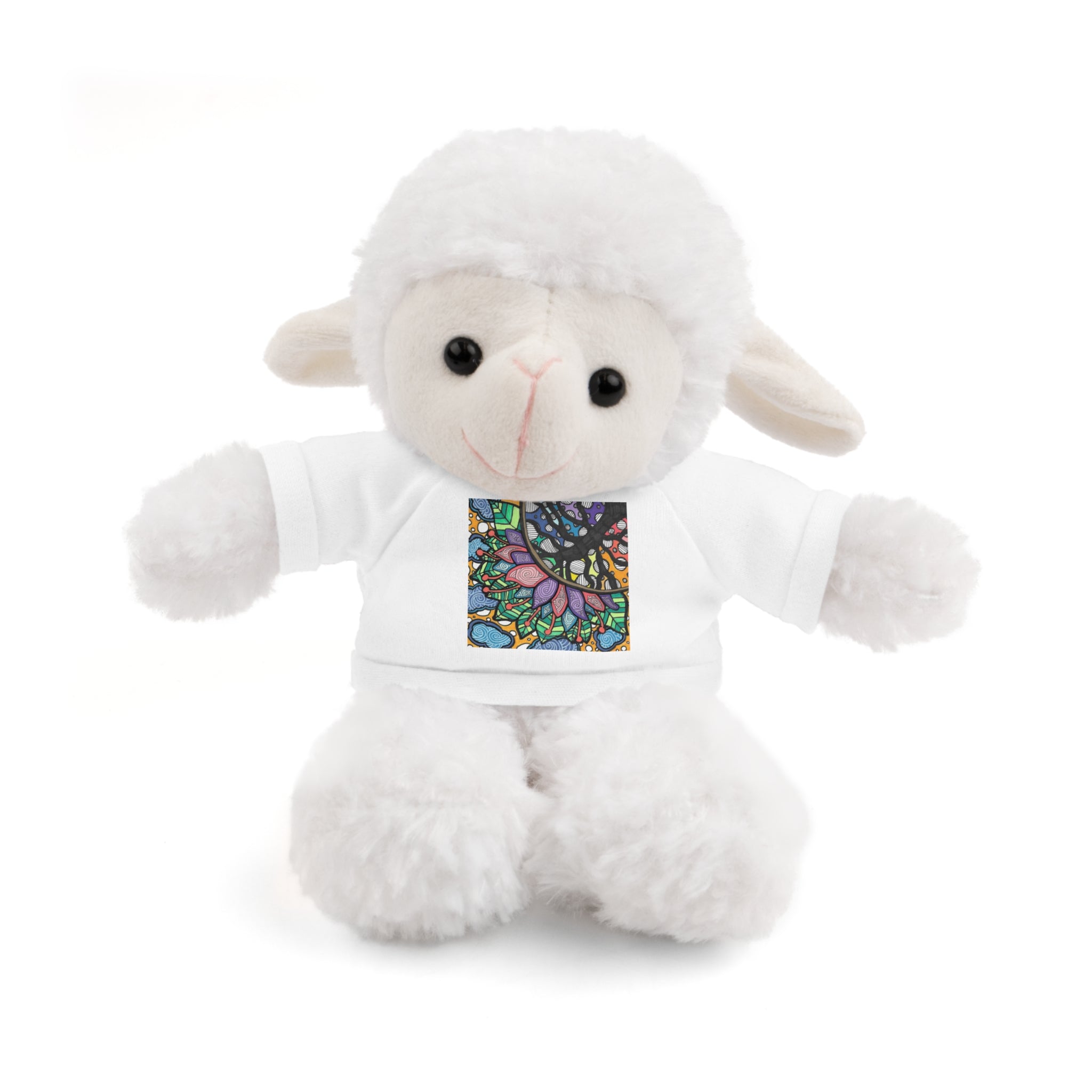 Colorful Tree of Growth stuffed animal with printed tee