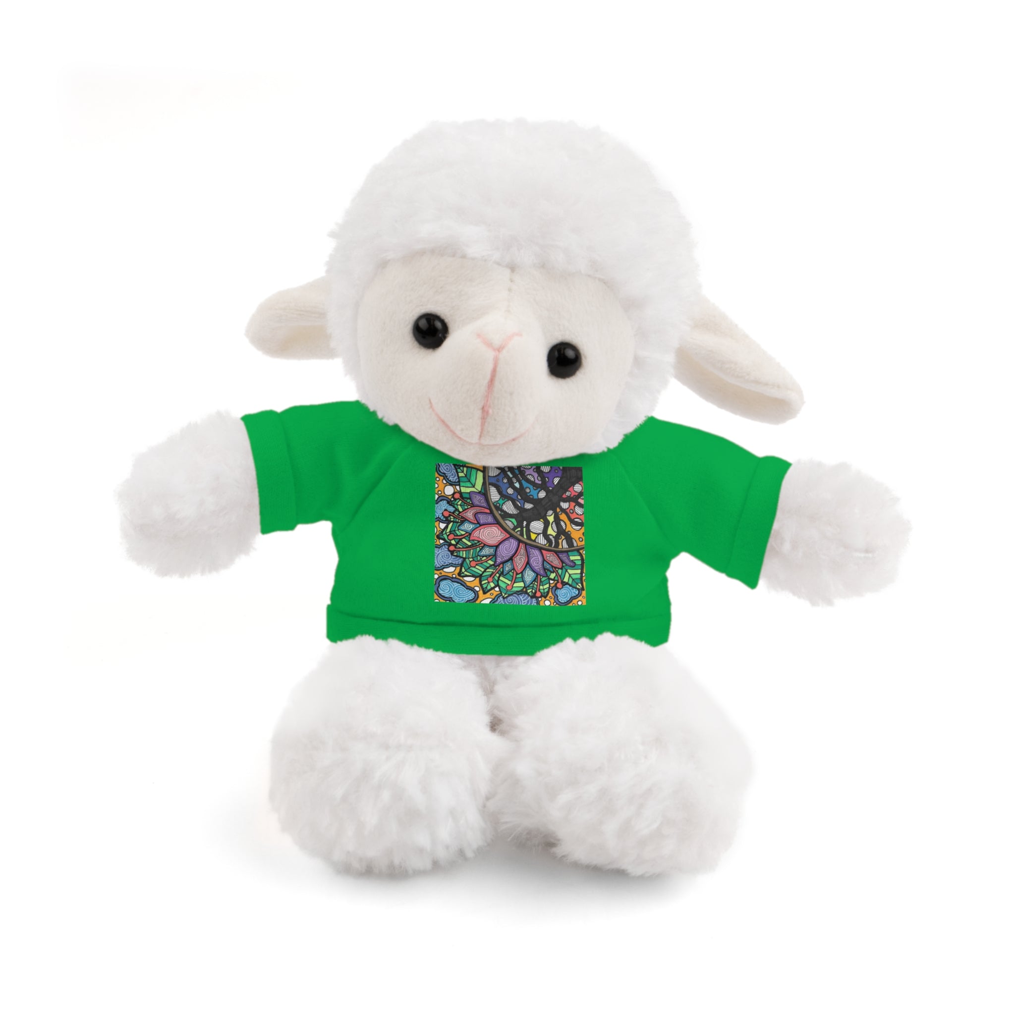 Colorful Tree of Growth stuffed animal with printed tee