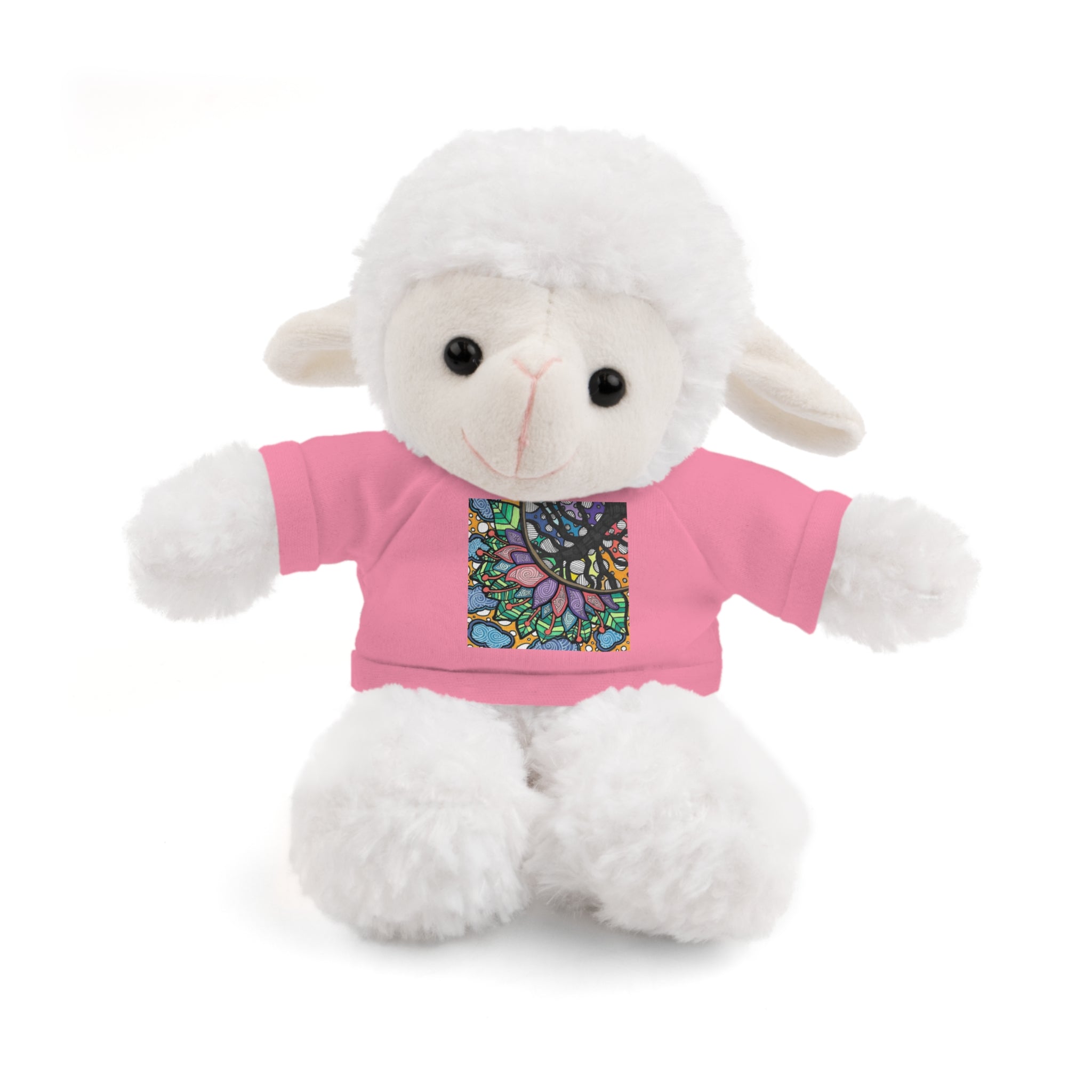 Colorful Tree of Growth stuffed animal with printed tee