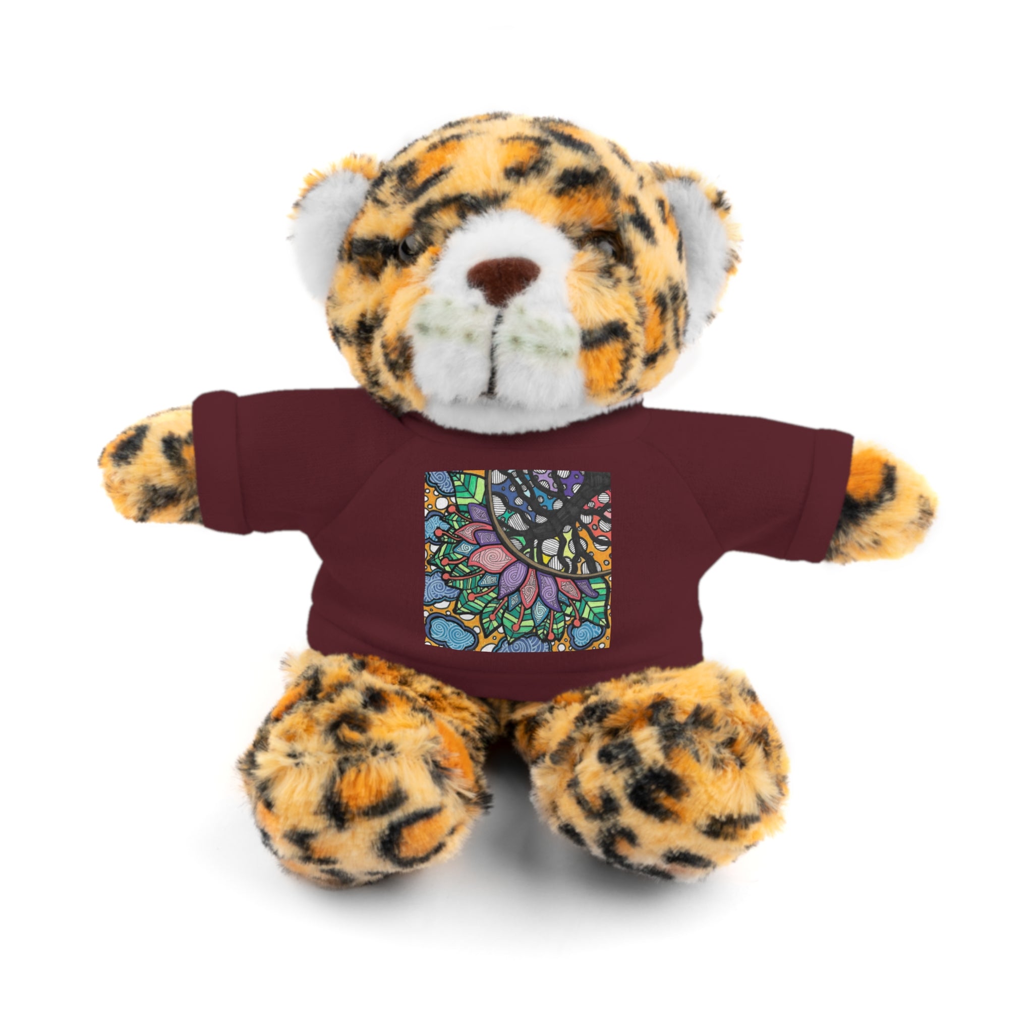 Colorful Tree of Growth stuffed animal with printed tee