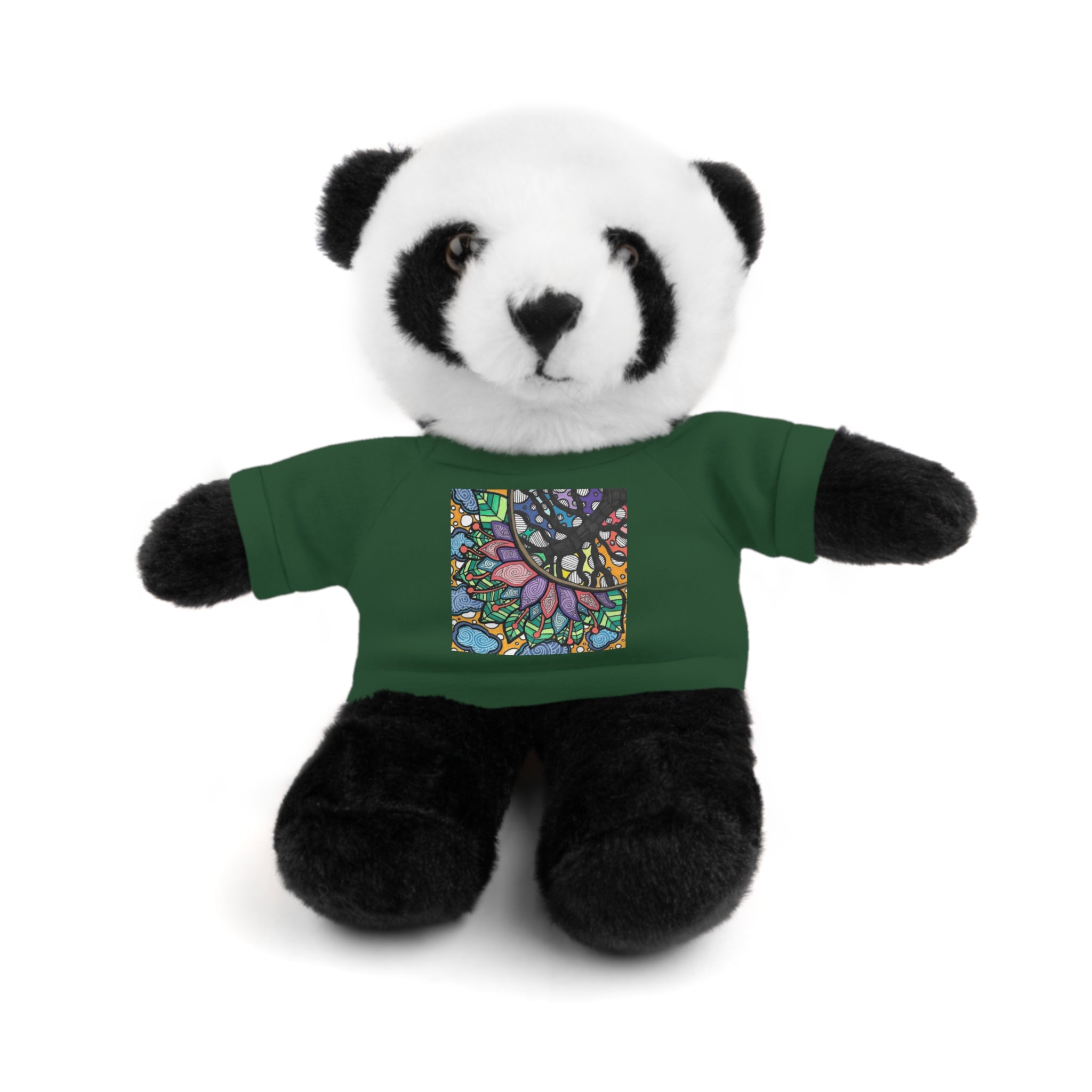 Colorful Tree of Growth stuffed animal with printed tee