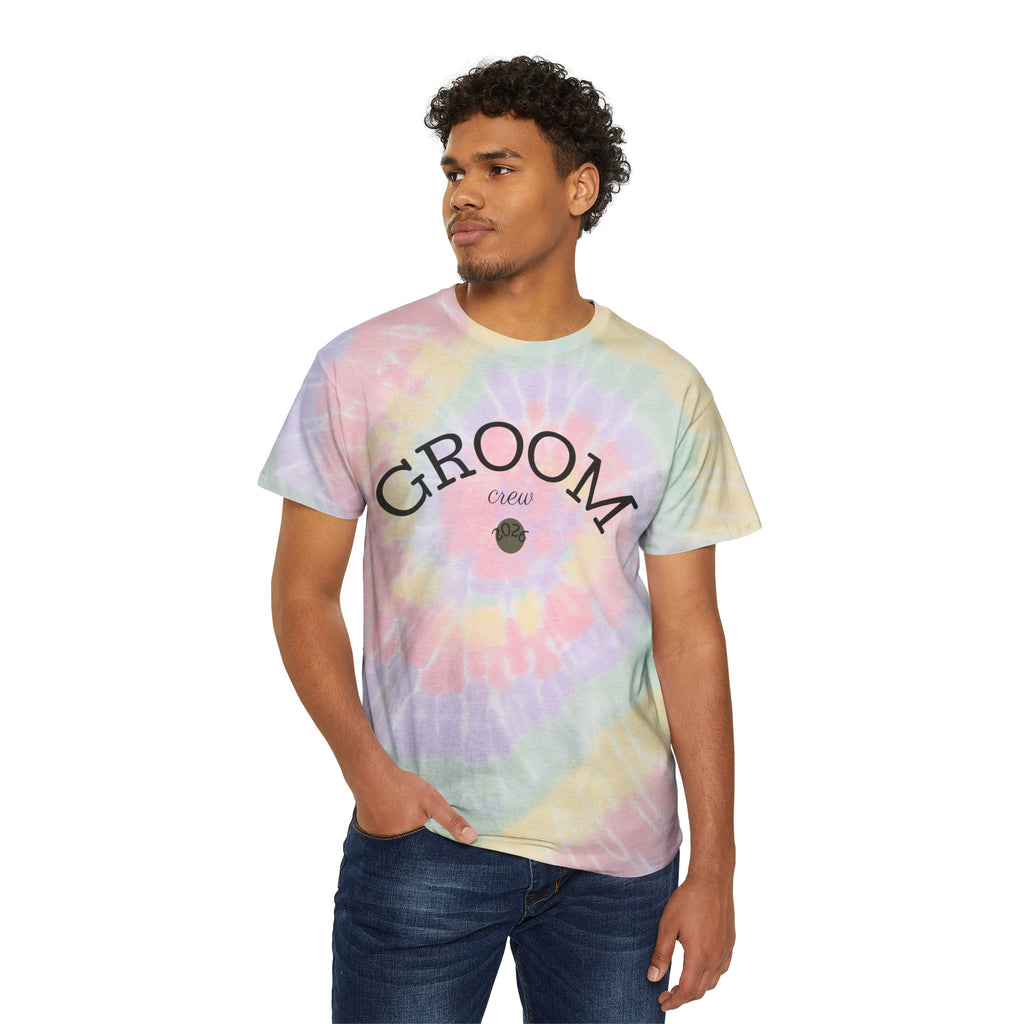 Groom Crew Spiral Tie-Dye Tee — Bachelor Party Wedding Party Shirt
