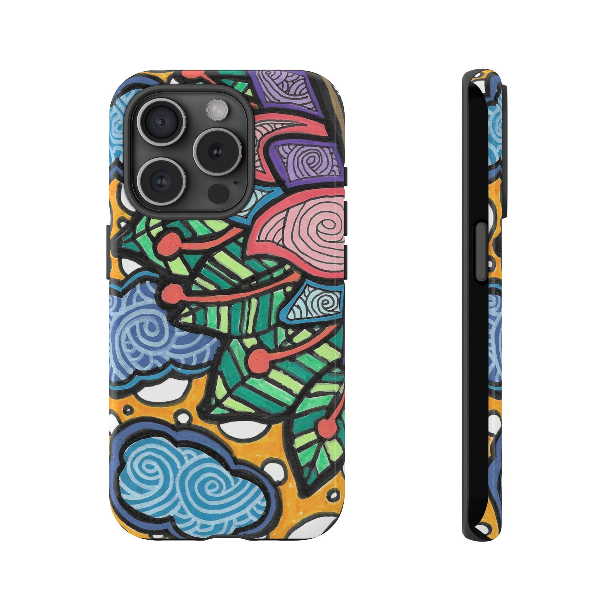 Hand drawn Floral Happy TOUGH Phone Case