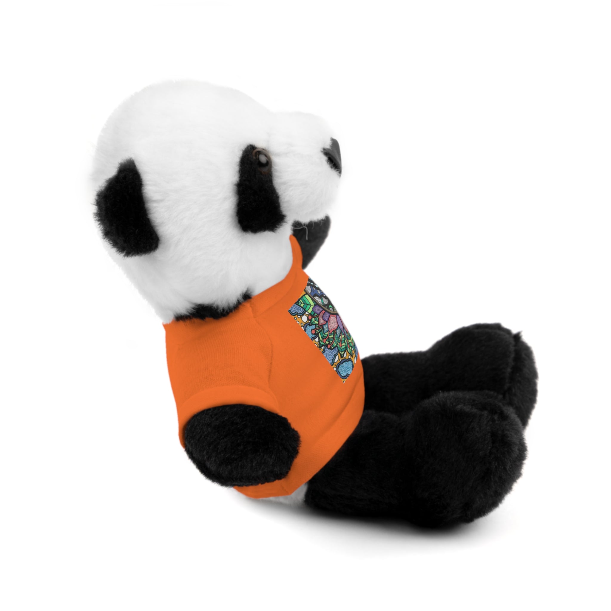 Colorful Tree of Growth stuffed animal with printed tee