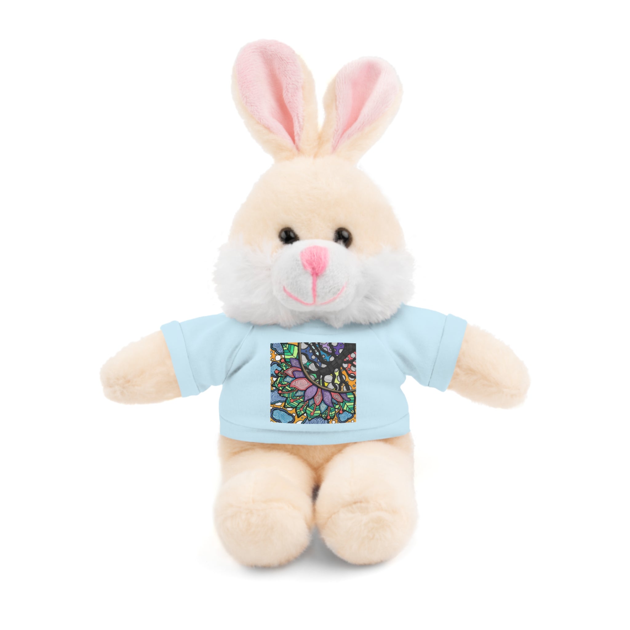 Colorful Tree of Growth stuffed animal with printed tee