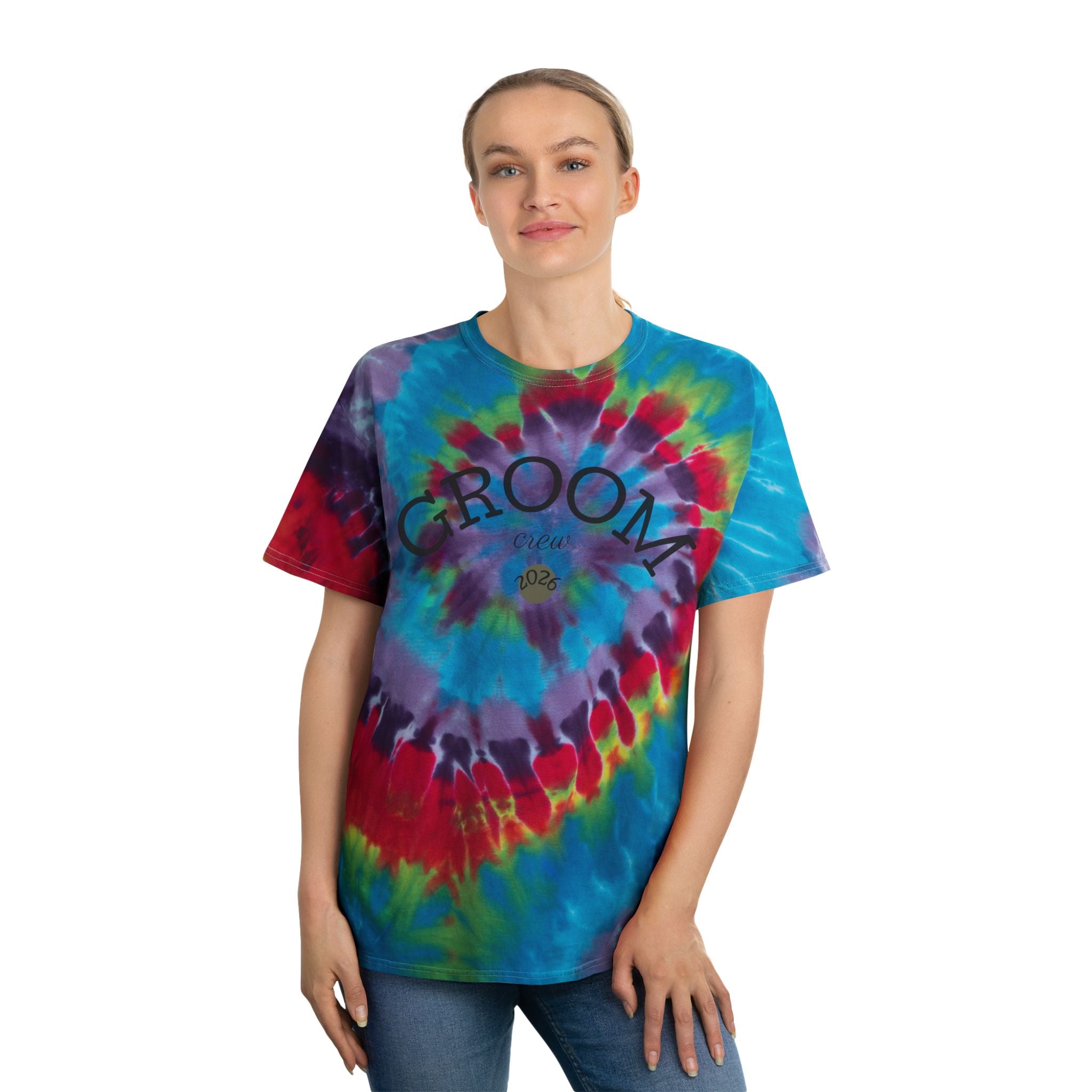 Groom Crew Spiral Tie-Dye Tee — Bachelor Party Wedding Party Shirt