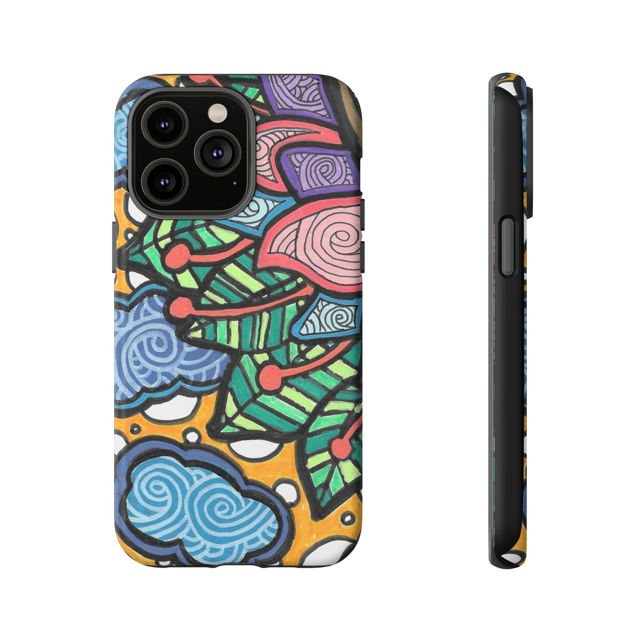 Hand drawn Floral Happy TOUGH Phone Case