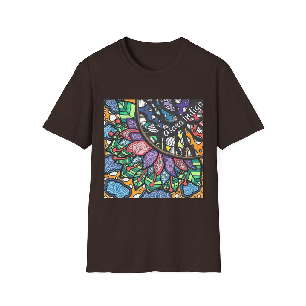 Mandala Floral Tee — Colorful Boho Graphic T-Shirt with 'Algora Indico' Design