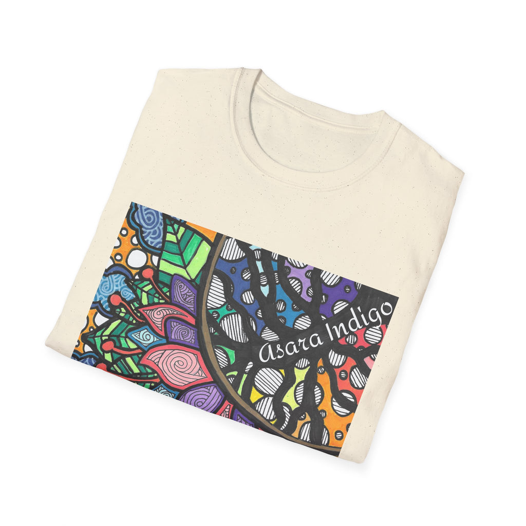 Mandala Floral Tee — Colorful Boho Graphic T-Shirt with 'Algora Indico' Design