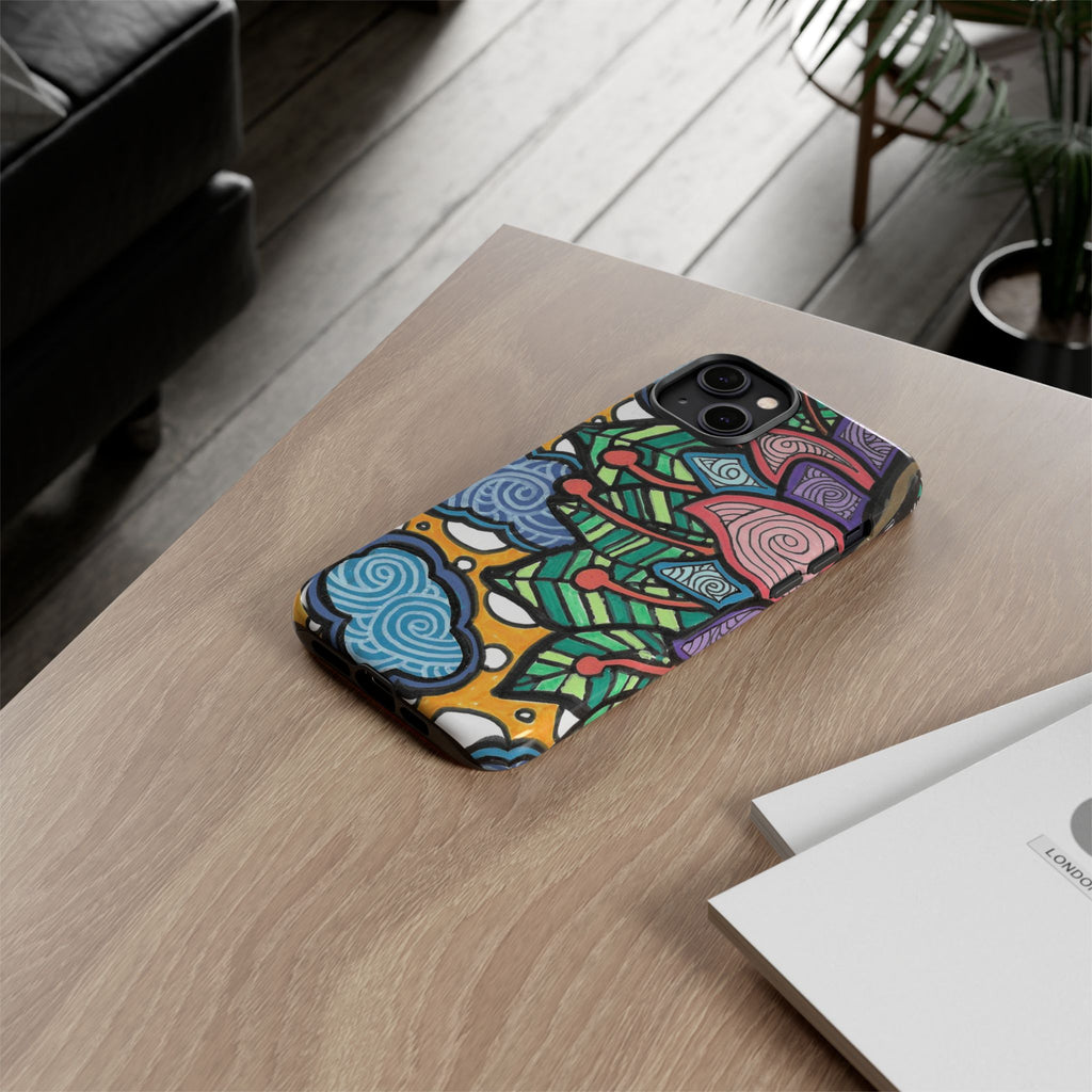 Hand drawn Floral Happy TOUGH Phone Case